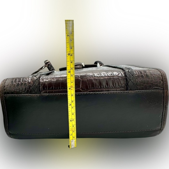 🌺Vintage 90s Brighton Donna Bag Tote Purse Brown Croc Buckle Heart Handbag🌸🌺 - Picture 6 of 16